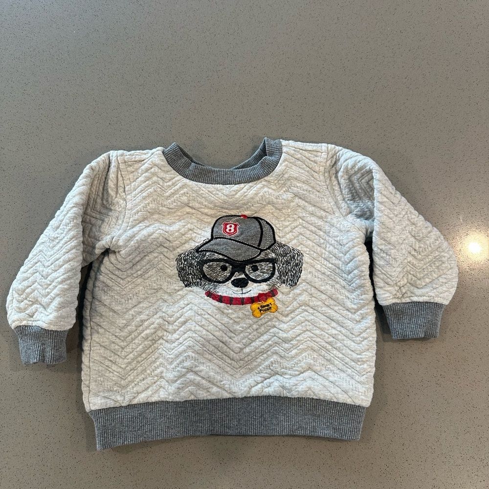 Kids Headquarters Quilted Crewneck Sweatshirt Graphic Puppy Size 18 Months